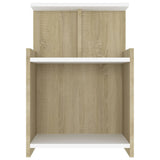 Bed Cabinets 2 pcs White and Sonoma Oak 40x35x60 cm Engineered Wood - Top-Down View