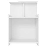Bed Cabinet High Gloss White 40x35x60 cm Engineered Wood - Side View