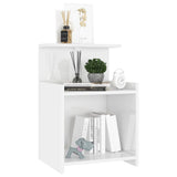 Bed Cabinet High Gloss White 40x35x60 cm Engineered Wood - 45-Degree Angle