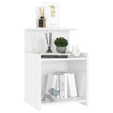 Bed Cabinets 2 pcs High Gloss White 40x35x60 cm Engineered Wood - Rear View
