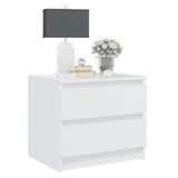 Bed Cabinet White 50x39x43.5 cm Engineered Wood - 45-Degree Angle