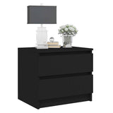 Bed Cabinet Black 50x39x43.5 cm Engineered Wood - 45-Degree Angle