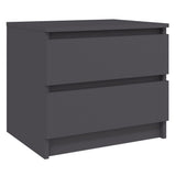 Bed Cabinets 2 pcs Grey 50x39x43.5 cm Engineered Wood - Side View