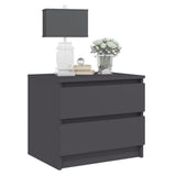 Bed Cabinets 2 pcs Grey 50x39x43.5 cm Engineered Wood - Rear View