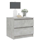 Bed Cabinet Concrete Grey 50x39x43.5 cm Engineered Wood - 45-Degree Angle
