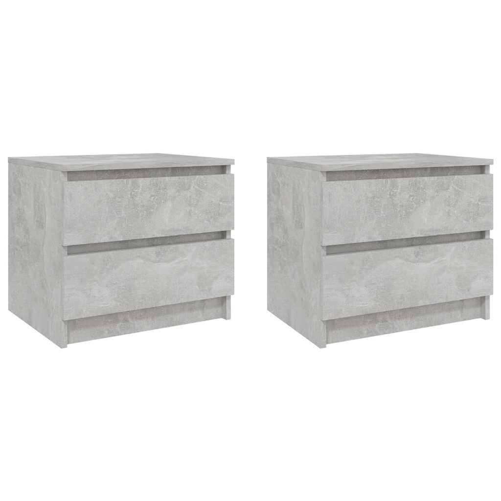 Bed Cabinets 2 pcs Concrete Grey 50x39x43.5 cm Engineered Wood