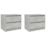 Bed Cabinets 2 pcs Concrete Grey 50x39x43.5 cm Engineered Wood