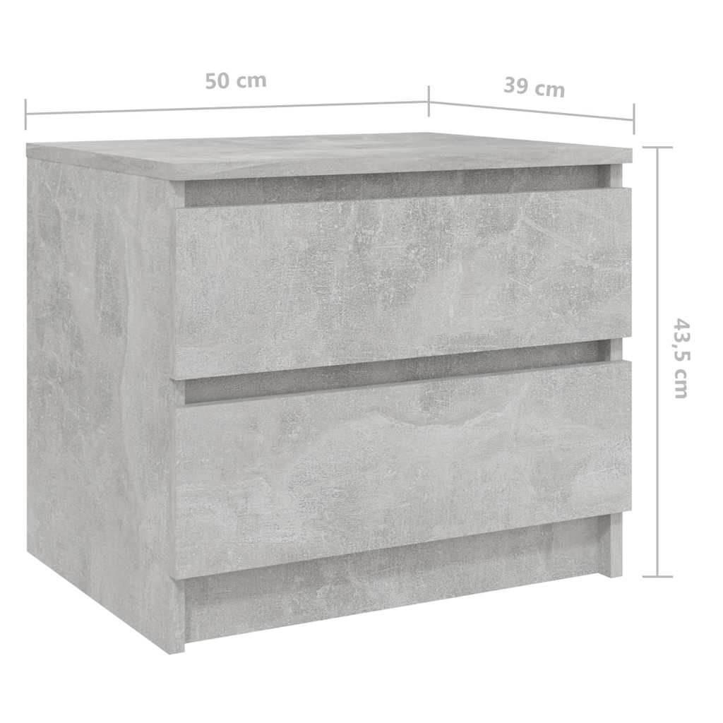 Bed Cabinets 2 pcs Concrete Grey 50x39x43.5 cm Engineered Wood