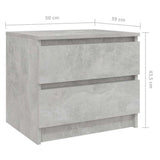 Bed Cabinets 2 pcs Concrete Grey 50x39x43.5 cm Engineered Wood - Close-Up Angle