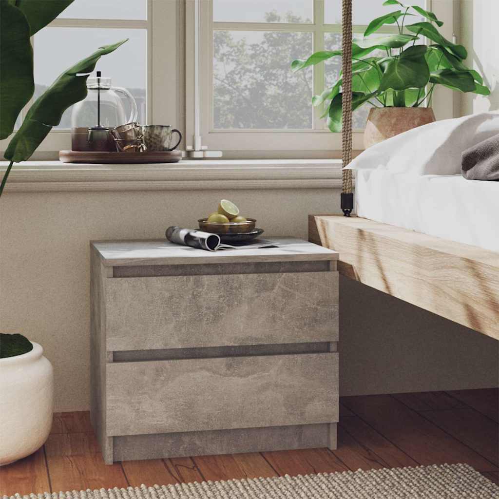 Bed Cabinets 2 pcs Concrete Grey 50x39x43.5 cm Engineered Wood