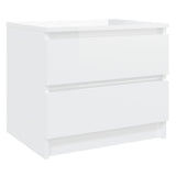 Bed Cabinets 2 pcs High Gloss White 50x39x43.5 cm Engineered Wood - Side View