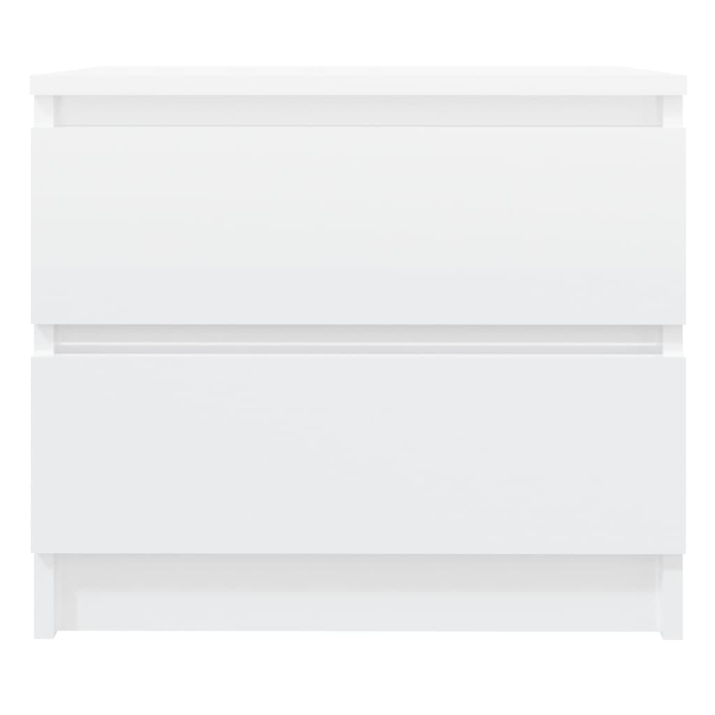 Bed Cabinets 2 pcs High Gloss White 50x39x43.5 cm Engineered Wood