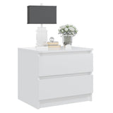 Bed Cabinets 2 pcs High Gloss White 50x39x43.5 cm Engineered Wood - Rear View