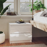 Bed Cabinets 2 pcs High Gloss White 50x39x43.5 cm Engineered Wood