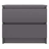 Bed Cabinets 2 pcs High Gloss Grey 50x39x43.5 cm Engineered Wood - Top-Down View