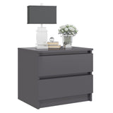 Bed Cabinets 2 pcs High Gloss Grey 50x39x43.5 cm Engineered Wood - Rear View