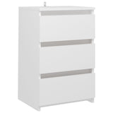 Bed Cabinet White 40x35x62.5 cm Engineered Wood - Front View