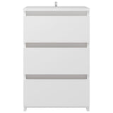 Bed Cabinet White 40x35x62.5 cm Engineered Wood