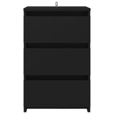 Bed Cabinet Black 40x35x62.5 cm Engineered Wood - Side View