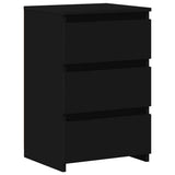 Bed Cabinets 2 pcs Black 40x35x62.5 cm Engineered Wood - Side View