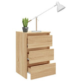 Bed Cabinet Sonoma Oak 40x35x62.5 cm Engineered Wood - Rear View