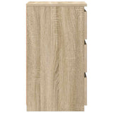 Bed Cabinets 2 pcs Sonoma Oak 40x35x62.5 cm Engineered Wood - Rear View