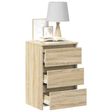 Bed Cabinets 2 pcs Sonoma Oak 40x35x62.5 cm Engineered Wood - Close-Up Angle