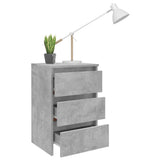 Bed Cabinet Concrete Grey 40x35x62.5 cm Engineered Wood - Rear View