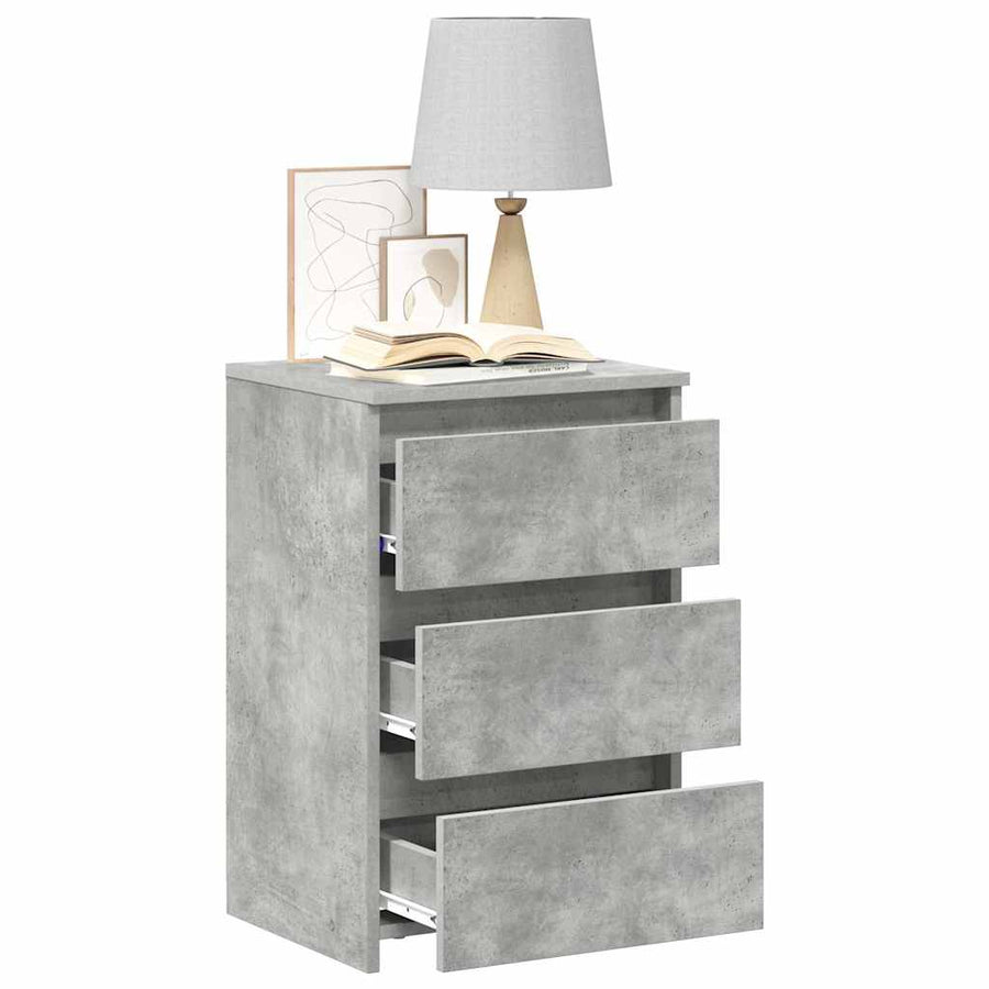 Bed Cabinets 2 pcs Concrete Grey 40x35x62.5 cm Engineered Wood