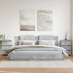 Bed Cabinets 2 pcs Concrete Grey 40x35x62.5 cm Engineered Wood