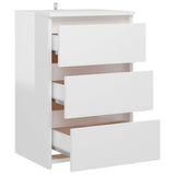 Bed Cabinet High Gloss White 40x35x62.5 cm Engineered Wood - 45-Degree Angle