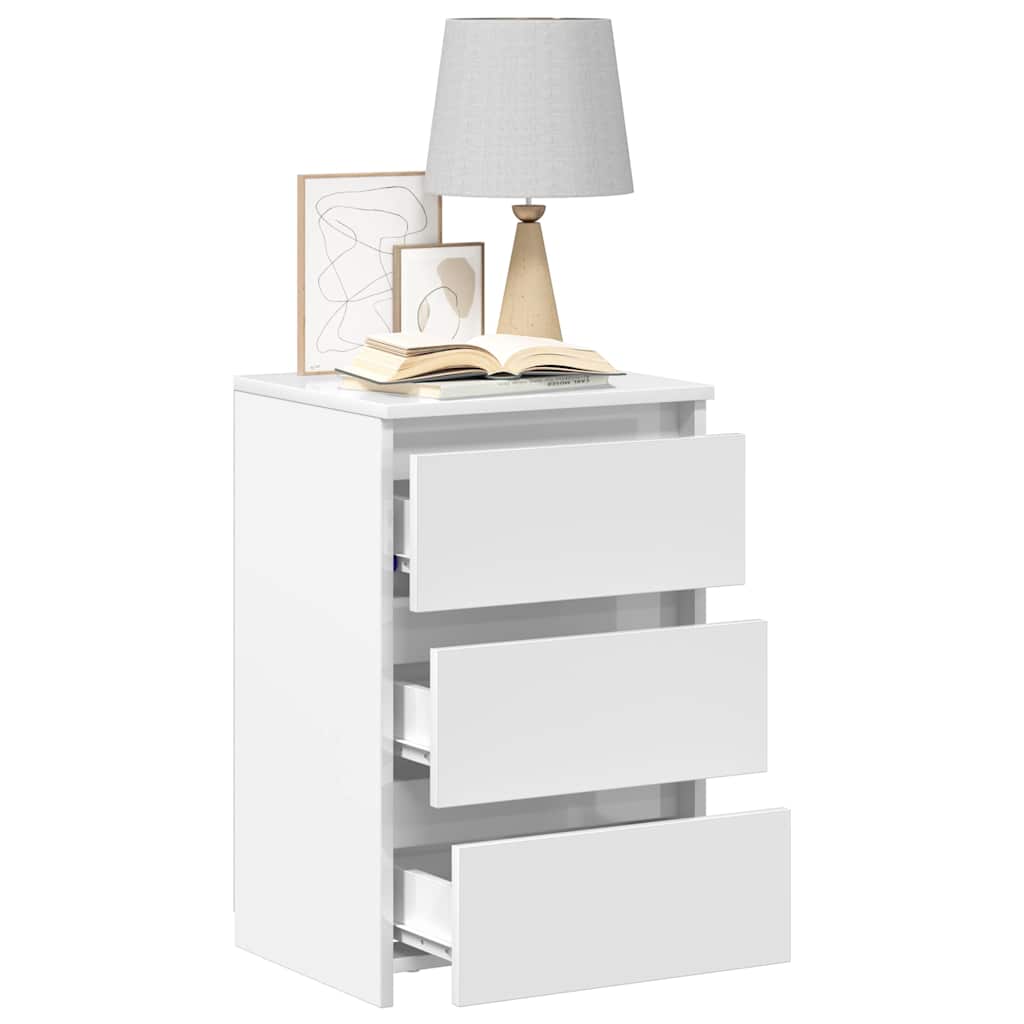 Bed Cabinets 2 pcs High Gloss White 40x35x62.5 cm Engineered Wood