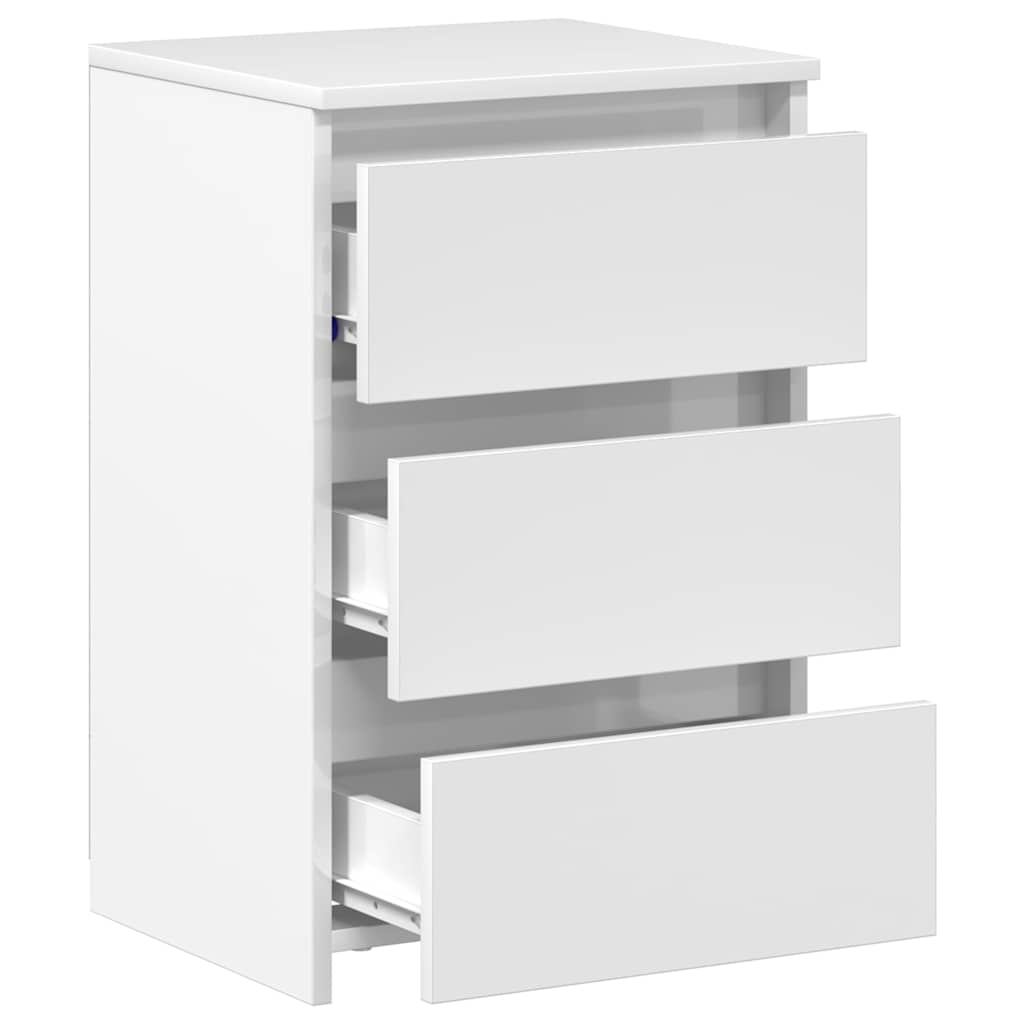 Bed Cabinets 2 pcs High Gloss White 40x35x62.5 cm Engineered Wood