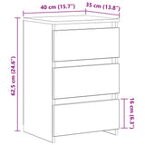 Bed Cabinets 2 pcs High Gloss White 40x35x62.5 cm Engineered Wood