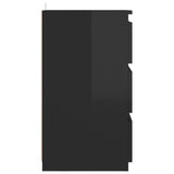 Bed Cabinet High Gloss Black 40x35x62.5 cm Engineered Wood - 45-Degree Angle