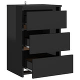 Bed Cabinet High Gloss Black 40x35x62.5 cm Engineered Wood