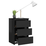Bed Cabinet High Gloss Black 40x35x62.5 cm Engineered Wood