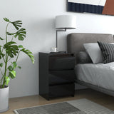 Bed Cabinet High Gloss Black 40x35x62.5 cm Engineered Wood