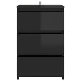 Bed Cabinets 2 pcs High Gloss Black 40x35x62.5 cm Engineered Wood - Top-Down View