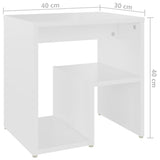Bed Cabinet White 40x30x40 cm Engineered Wood