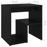 Bed Cabinets 2 pcs Black 40x30x40 cm Engineered Wood - Extra Image