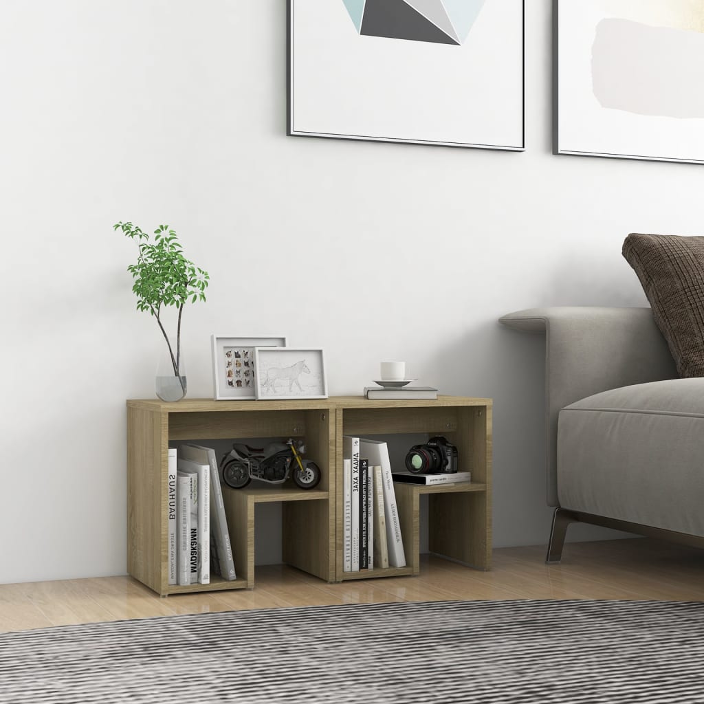 Bed Cabinets 2 pcs Sonoma Oak 40x30x40 cm Engineered Wood