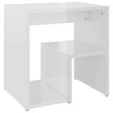 Bed Cabinet High Gloss White 40x30x40 cm Engineered Wood - Front View