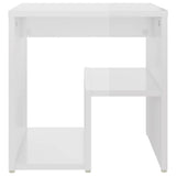 Bed Cabinet High Gloss White 40x30x40 cm Engineered Wood - Side View