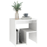Bed Cabinet High Gloss White 40x30x40 cm Engineered Wood - 45-Degree Angle
