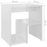 Bed Cabinet High Gloss White 40x30x40 cm Engineered Wood - Close-Up Angle