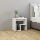 Bed Cabinets 2 pcs High Gloss White 40x30x40 cm Engineered Wood - Side View
