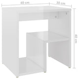 Bed Cabinets 2 pcs High Gloss White 40x30x40 cm Engineered Wood