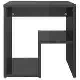 Bed Cabinet High Gloss Grey 40x30x40 cm Engineered Wood - Side View