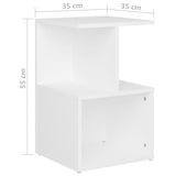 Bedside Cabinet White 35x35x55 cm Engineered Wood - Close-Up Angle